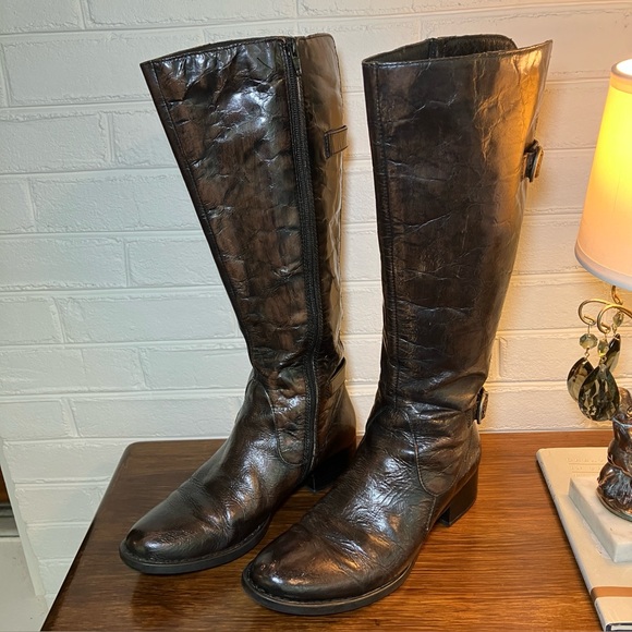 Born Gibb Crinkle Leather Riding Boots
Size 8M Brown - Picture 1 of 14